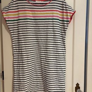 Boden Navy and White Striped Dress